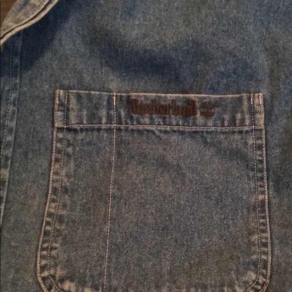 TIMBERLAND DENIM BUTTON DOWN EUC COTTON MEDIUM - Picture 4 of 7